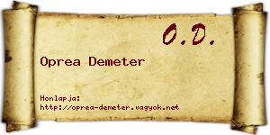 Oprea Demeter névjegykártya